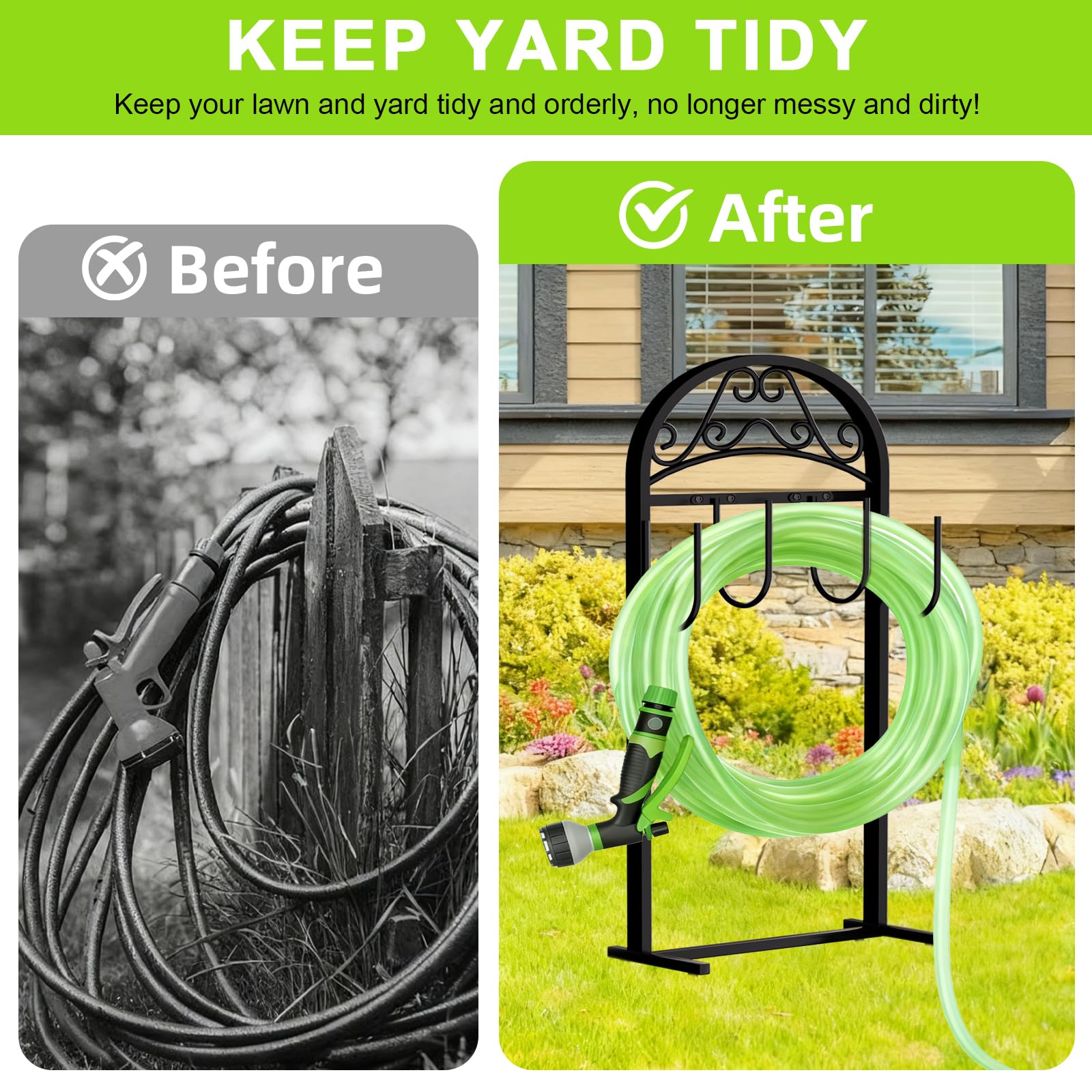 Freexployer Garden Hose Holder in a garden setting