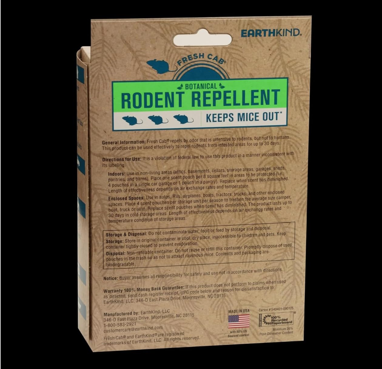Fresh Cab Botanical Rodent Repellent pouches in a pantry