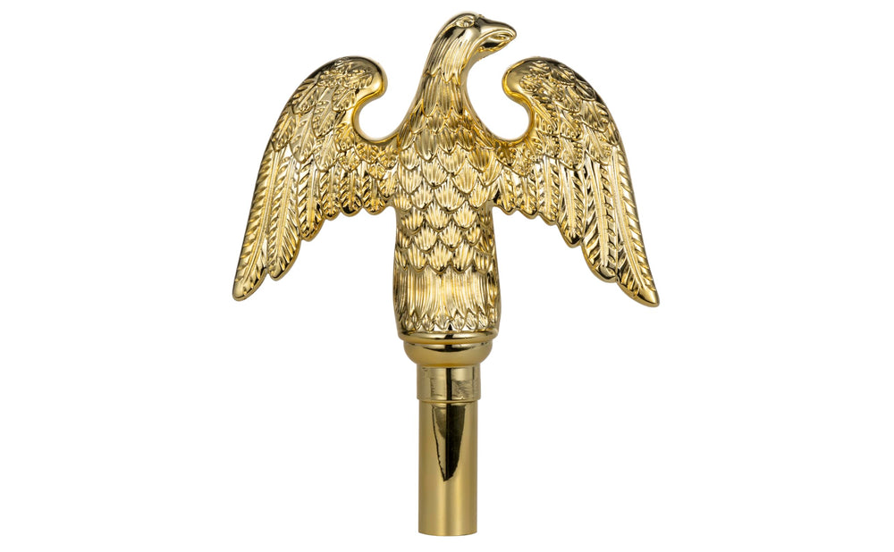 FRF FLAG Gold Eagle Flagpole Topper placed on a flagpole