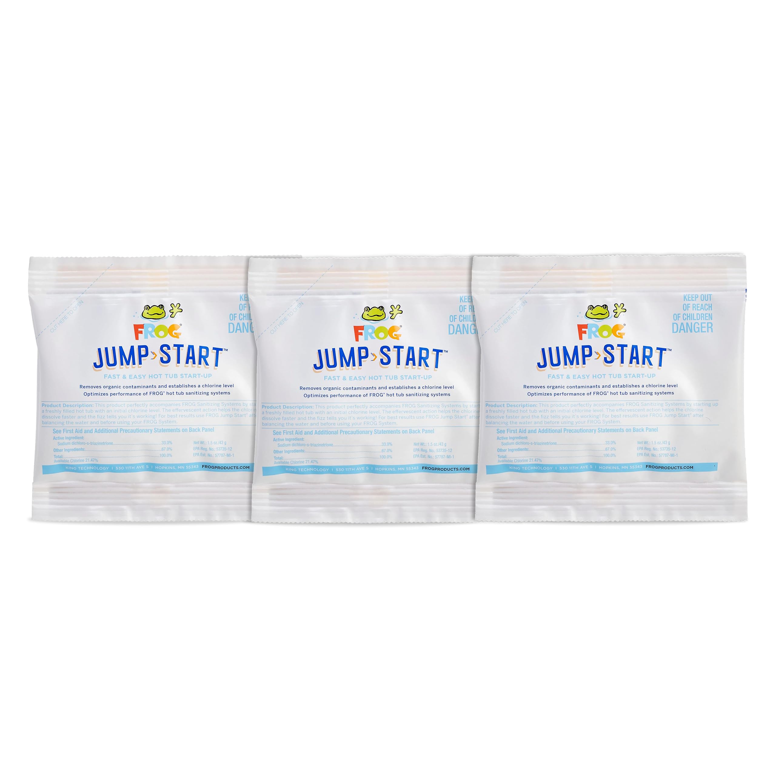 FROG Jump Start 6 Pack chlorine shock tablets front view
