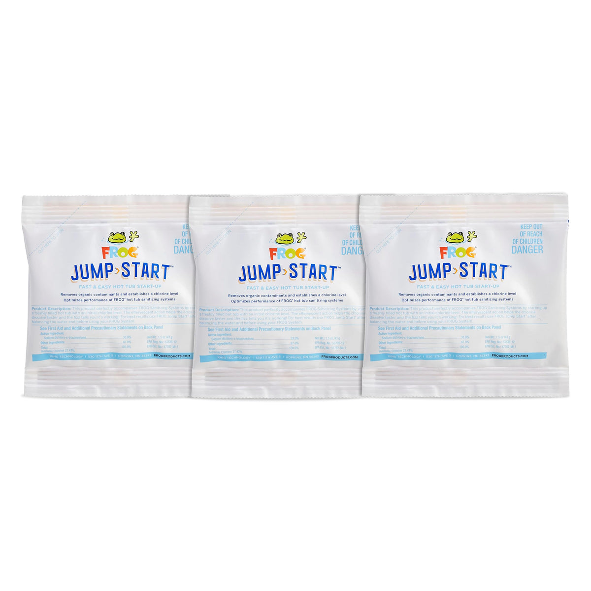 FROG Jump Start 6 Pack chlorine shock tablets front view