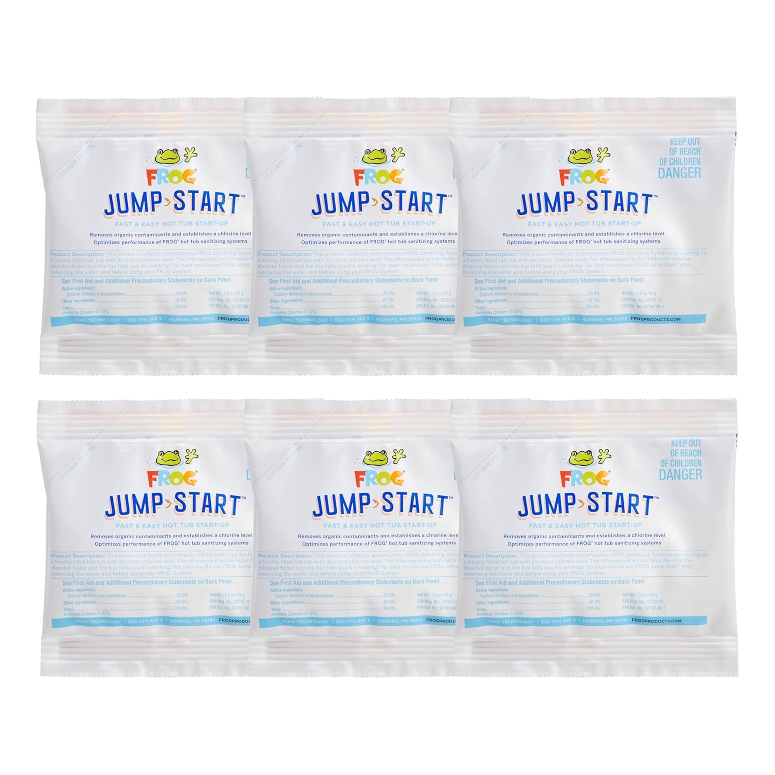 FROG Jump Start Chlorine Shock 6 Pack front view
