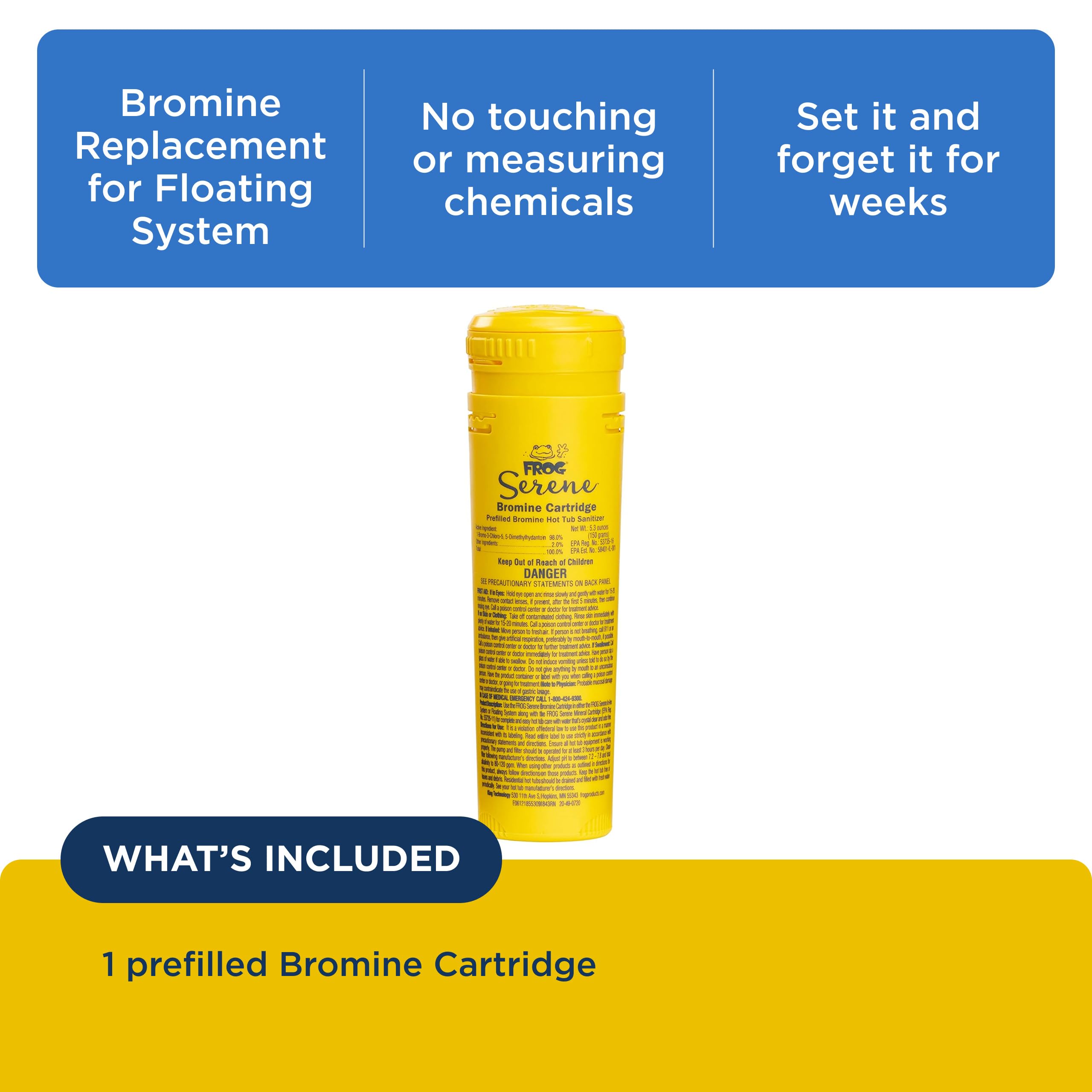 FROG Serene Bromine Cartridge with label details