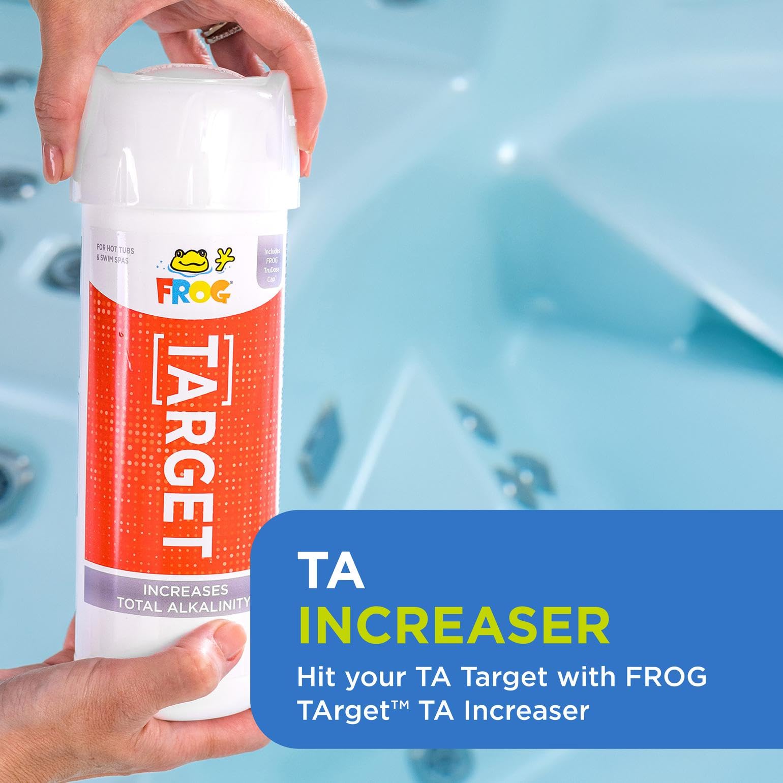 FROG TArget Total Alkalinity Increaser in use in hot tub