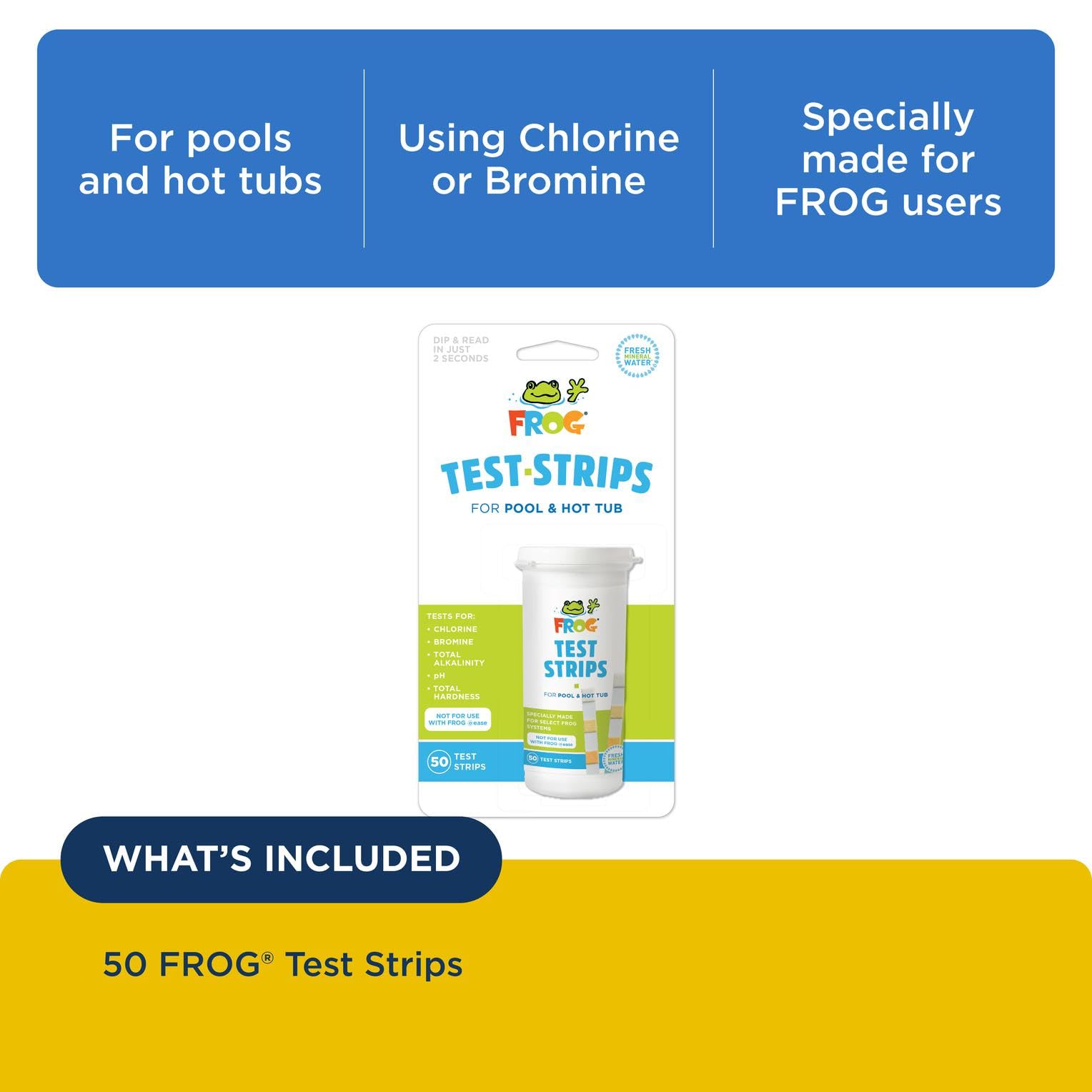 FROG Test Strips showing colour comparison chart