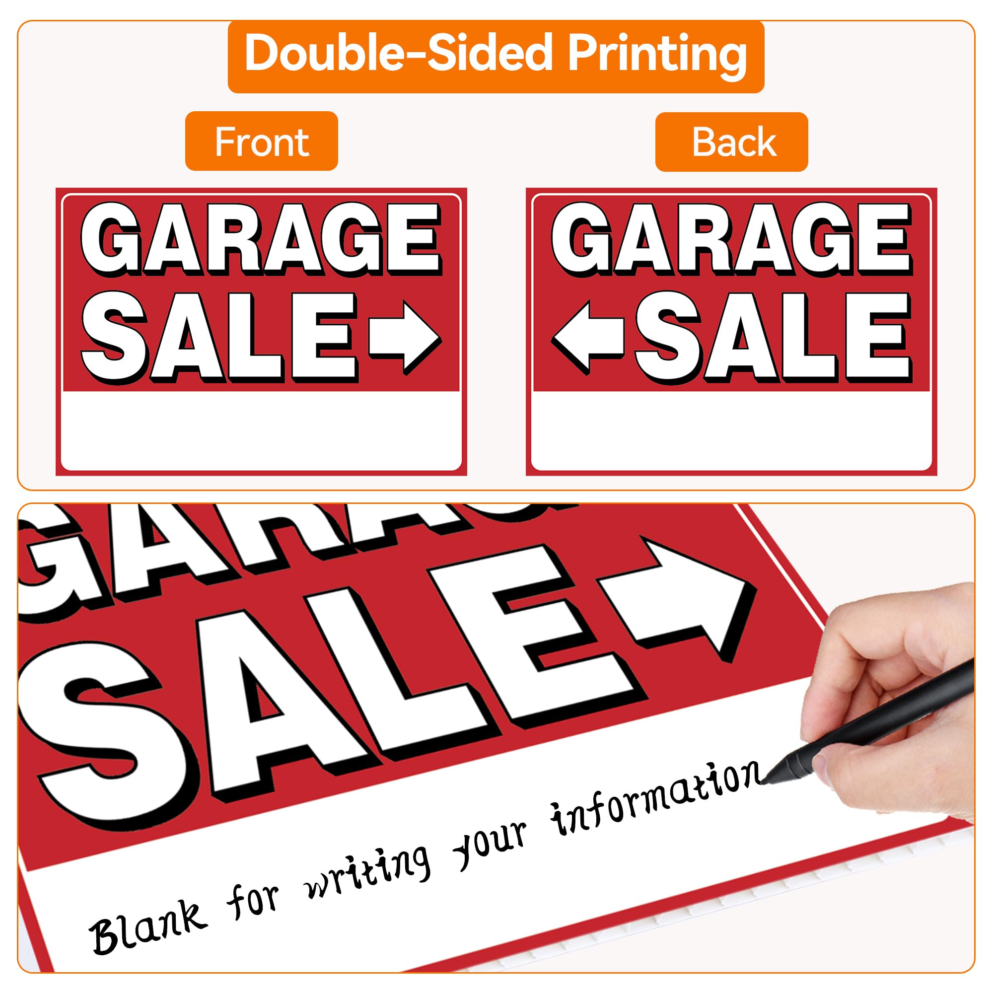 Frohllia garage sale sign with metal stake