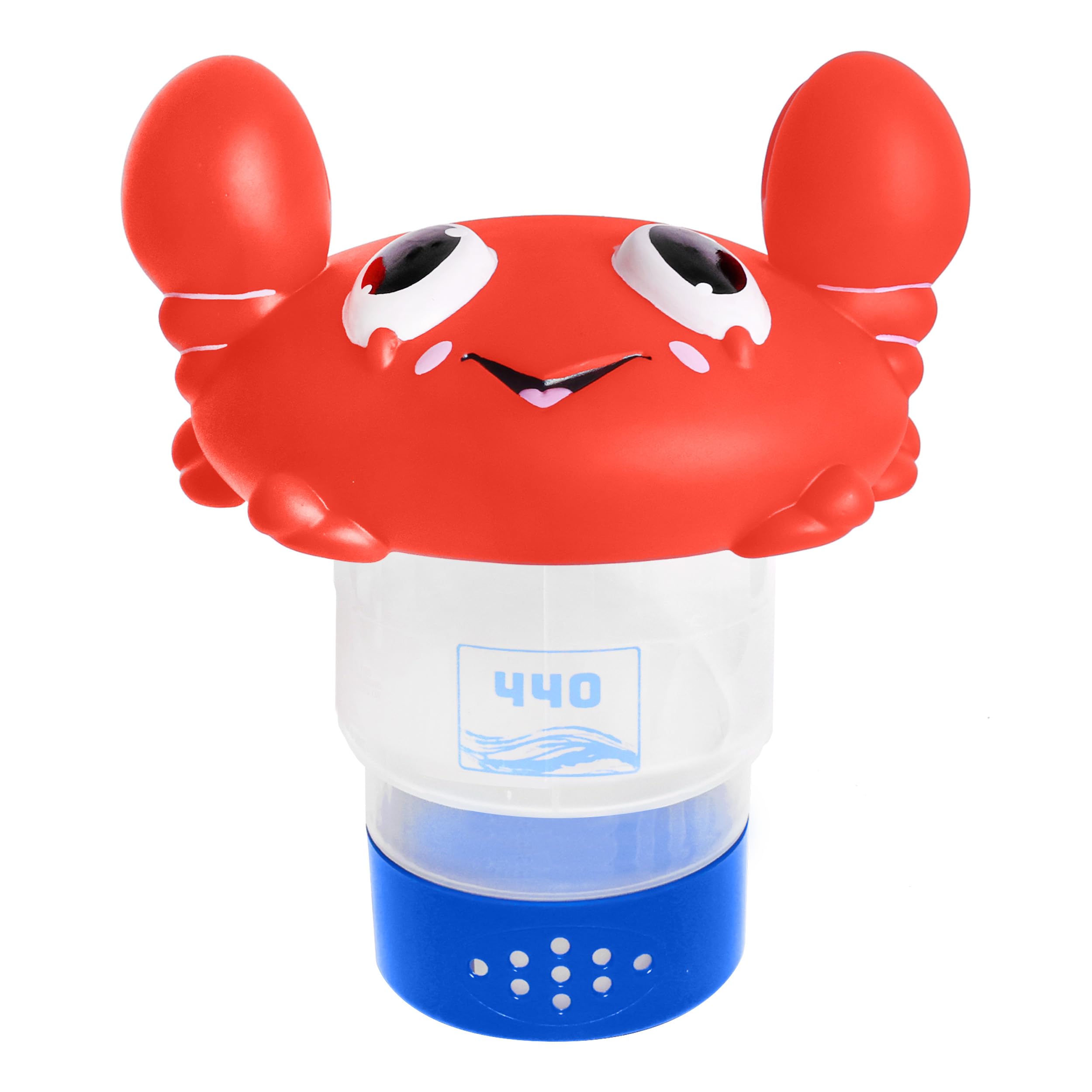 Front view of 440 Crab Chlorine Floater with cartoon crab design