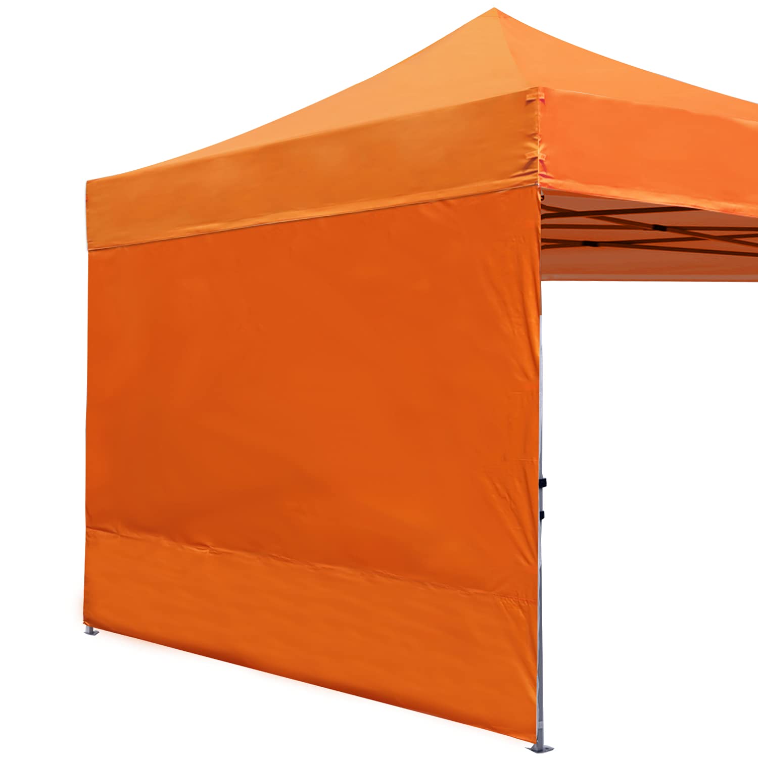 Front view of ABCCANOPY Instant Canopy SunWall in orange