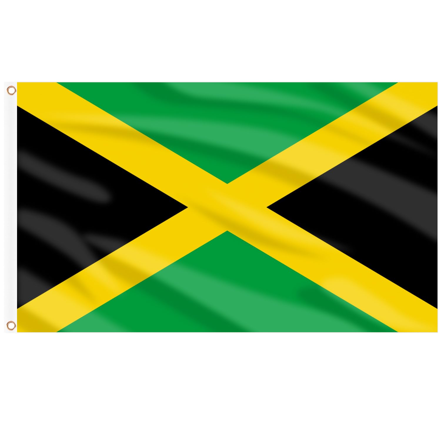 Front view of AhfuLife Jamaica Flag 3x5 ft with vibrant colours