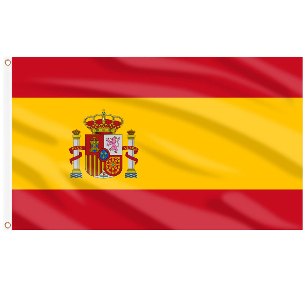 Front view of AhfuLife Spain National Flag 3x5 ft with vibrant colours