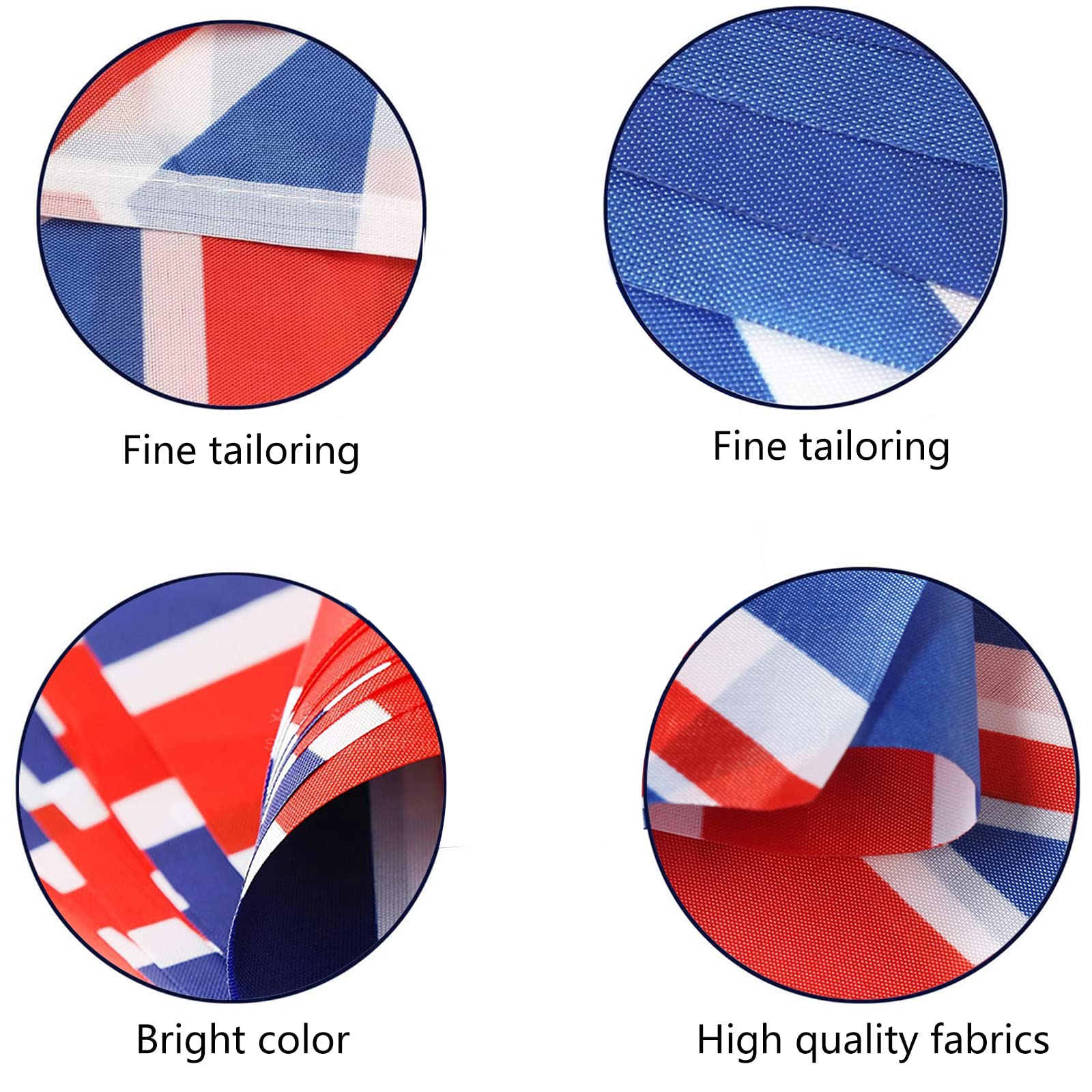 Front view of AhfuLife Union Jack triangular flags
