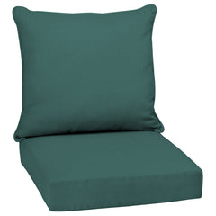 Front view of Arden Outdoor Deep Seat Cushion Set in peacock blue green