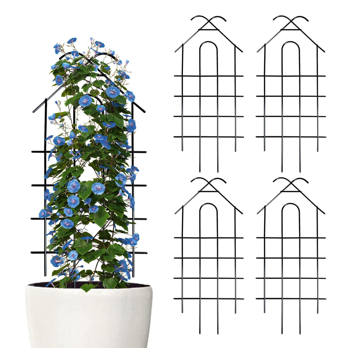 Front view of ARIFARO 32 inch metal garden trellis pack