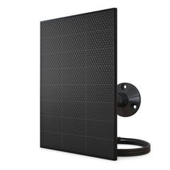 Front view of Arlo Solar Panel Charger in black with power cable