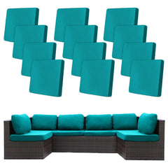 Front view of BIETYONE outdoor cushion covers in peacock blue