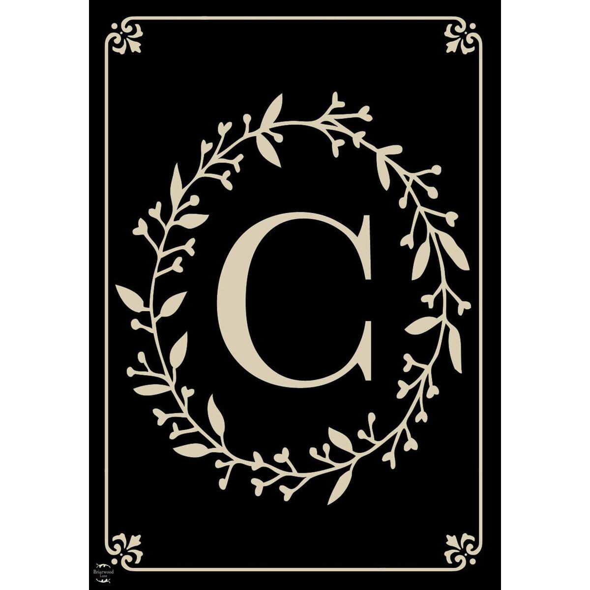 Front view of Briarwood Lane Monogram C Garden Flag 12.5x18 inches