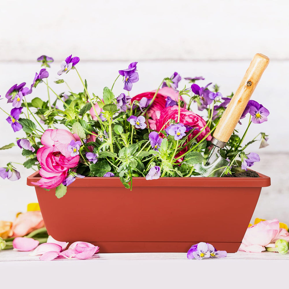 Front view of CHUKEMAOYI Window Box Planter