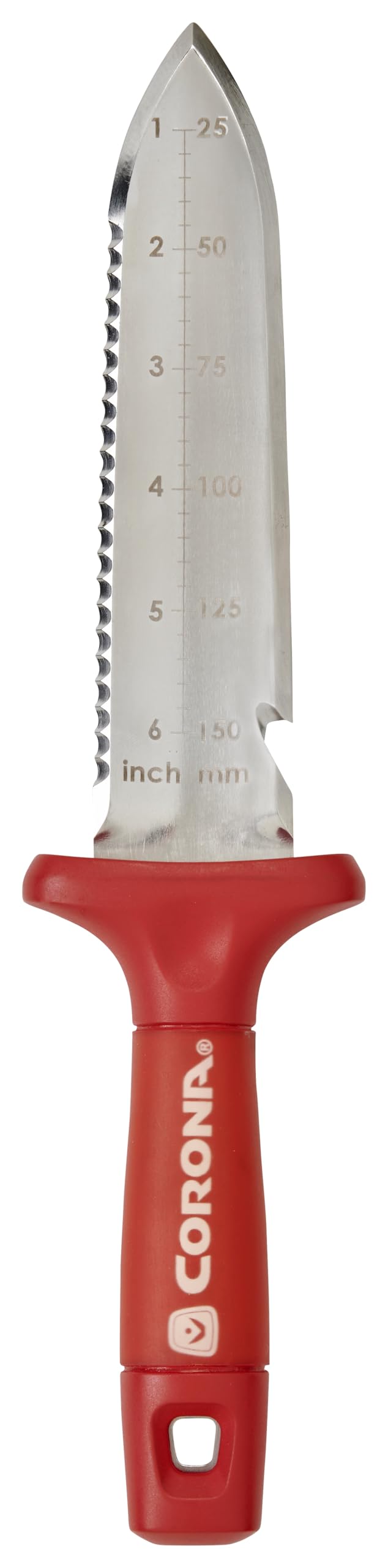 Front view of Corona Tools CT15409 Hori Garden Knife in red