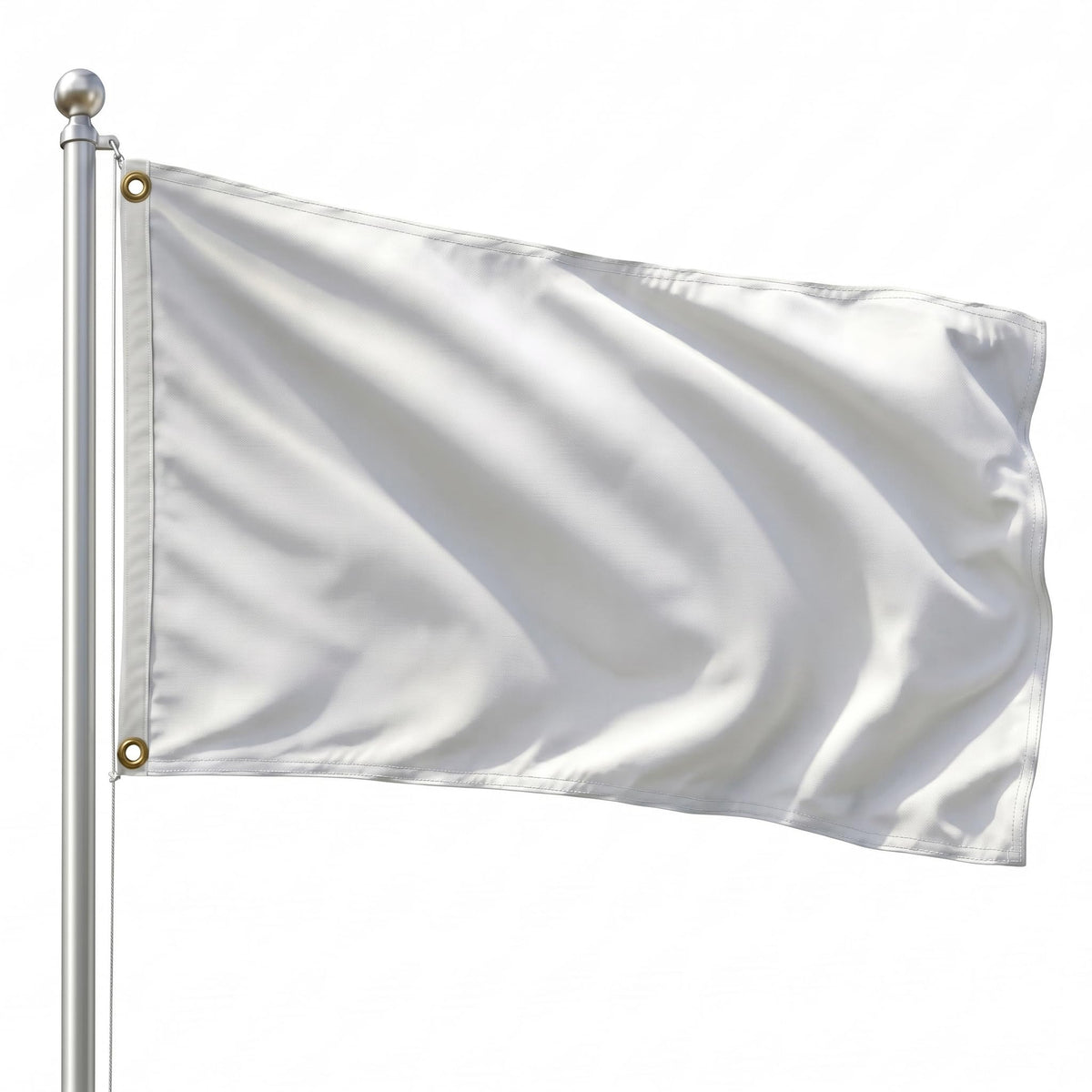 Front view of DMSE Wholesale White Flag, 2x3 ft size