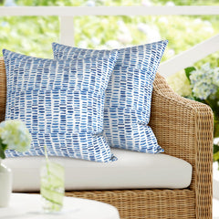 Front view of DYTXIII 18x18 outdoor waterproof pillow cover in pebble blue