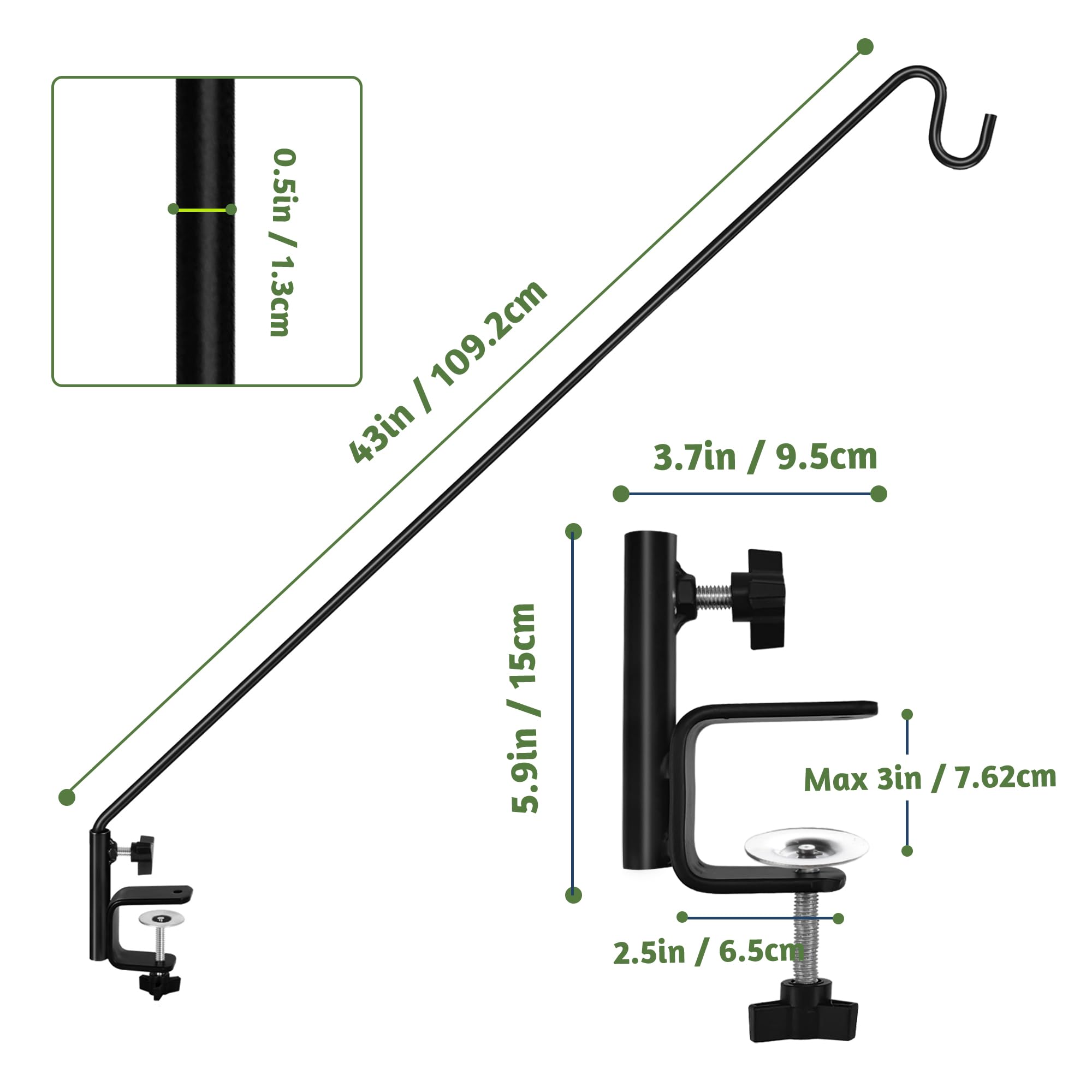 Front view of ERYTLLY Adjustable Deck Hook with flowers