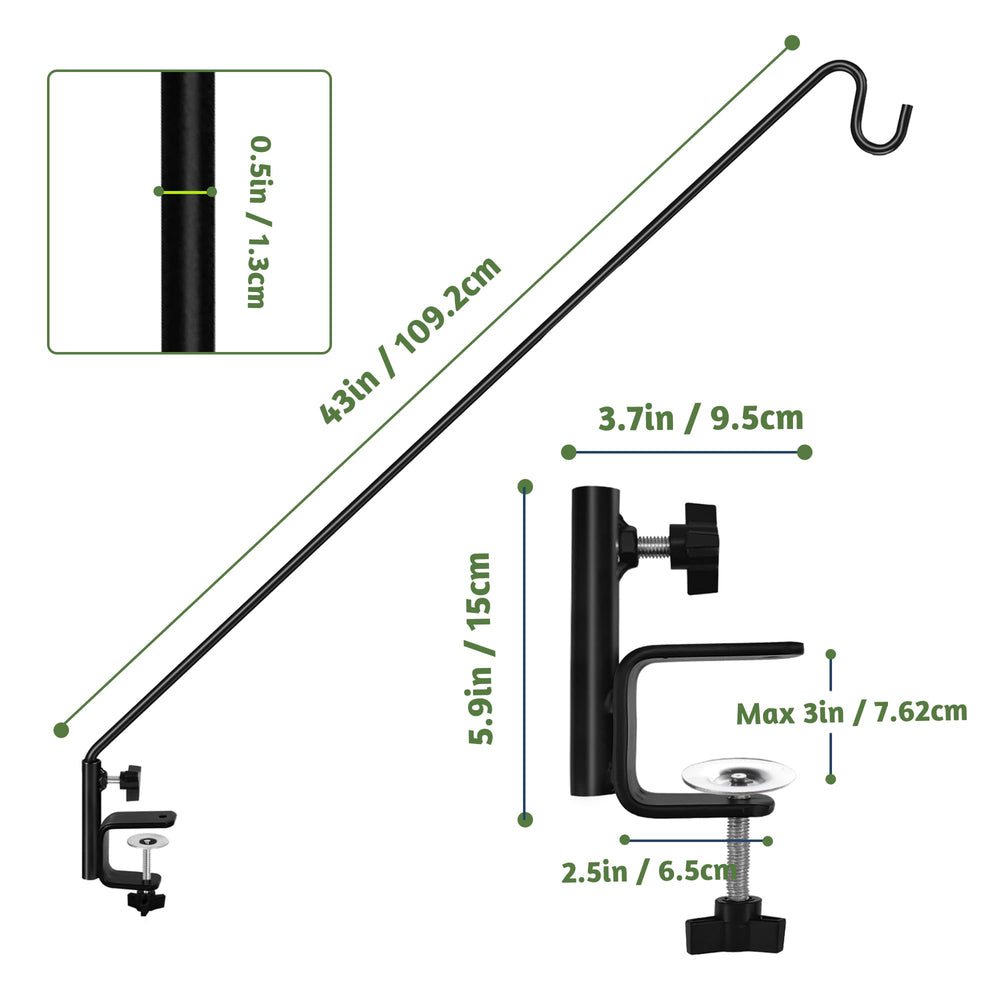 Front view of ERYTLLY Adjustable Deck Hook with flowers