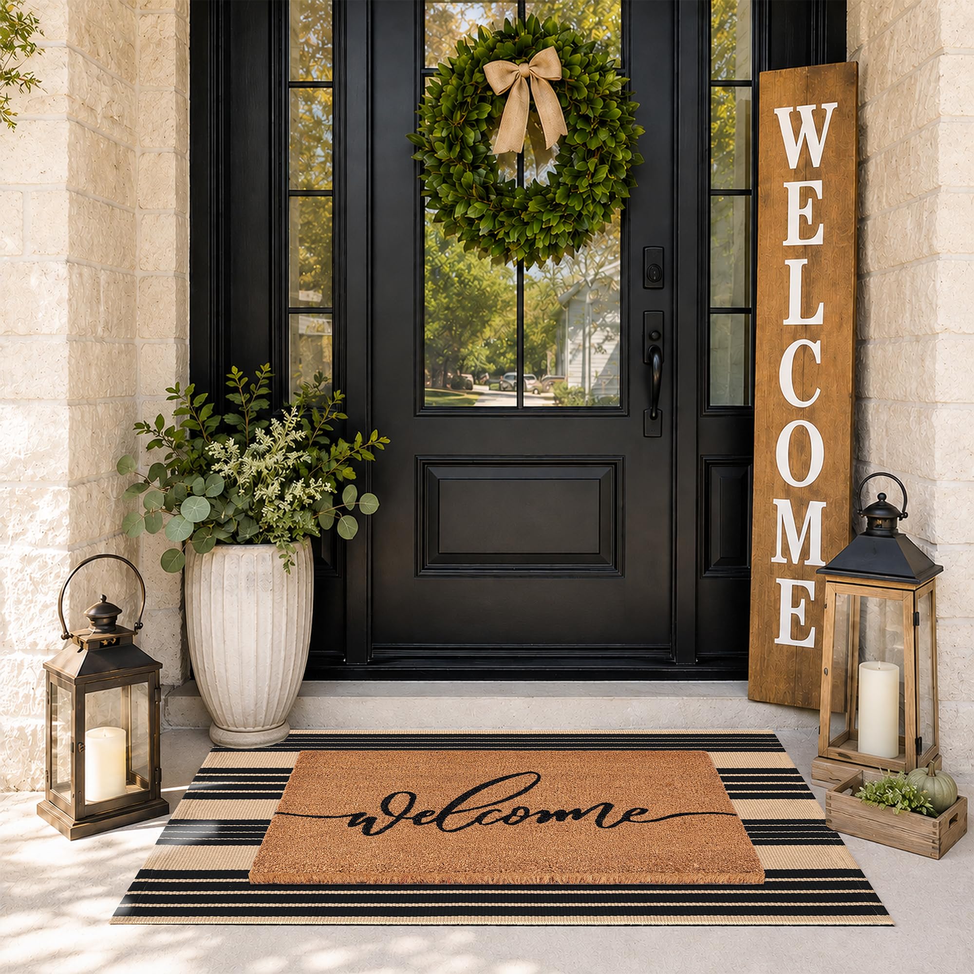 Front view of Fallovea Welcome Door Mat