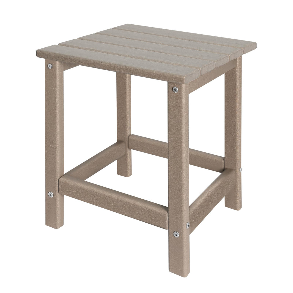 Front view of GARDENSTAR Outdoor Side Table in teak color