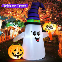 Front view of GOOSH inflatable ghost with LED lights