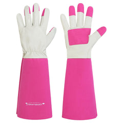 Front view of HANDLANDY Rose Pruning Gloves in pink