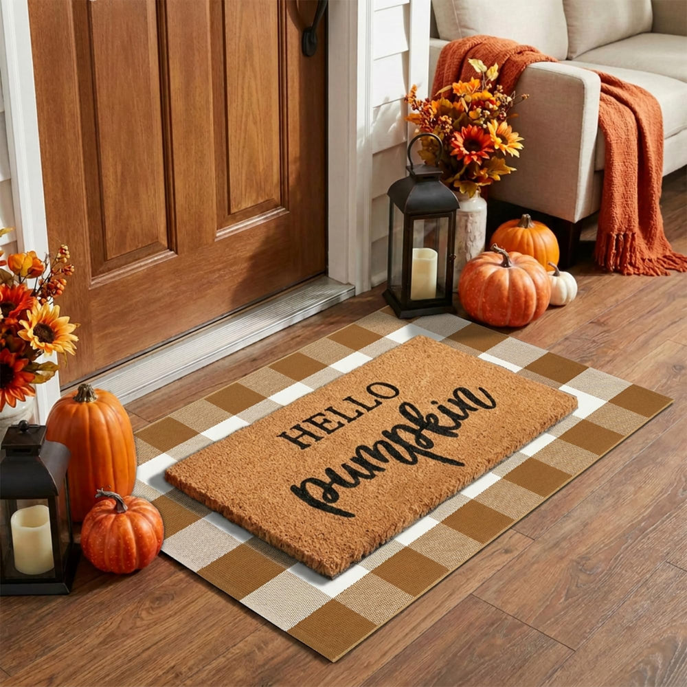 Front view of Homydecor 100% coco coir welcome mat