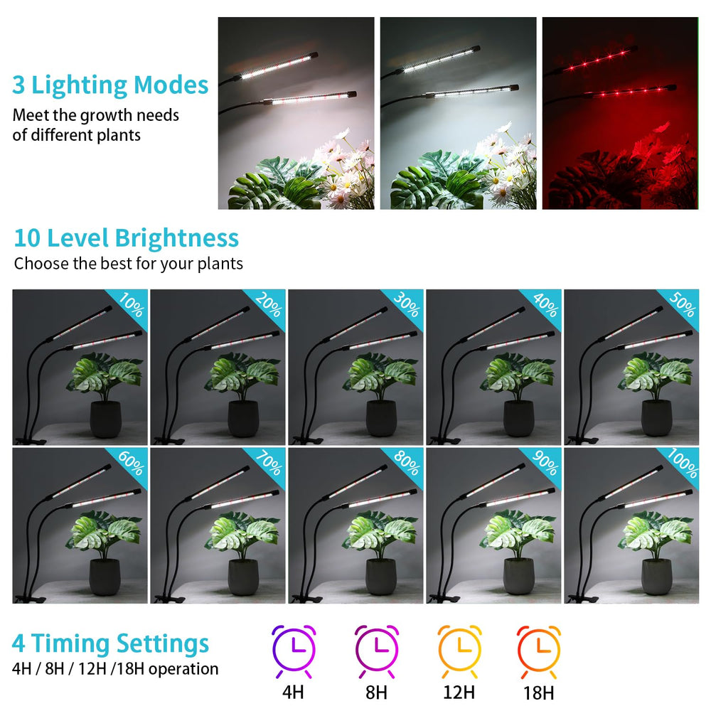 Front view of Hywyimlait Grow Light with timer features