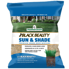 Front view of Jonathan Green Black Beauty Sun & Shade Grass Seed 7 lb bag