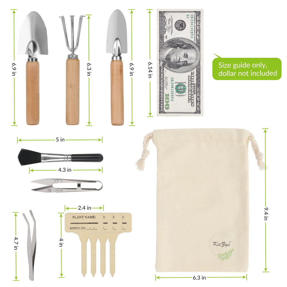 Front view of KIIZYS stainless steel trowel from the garden tools set