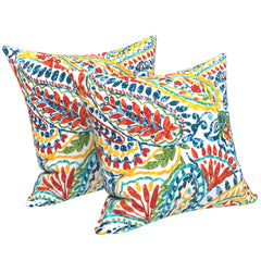 Front view of LVTXIII outdoor pillow covers in paisley multi pattern