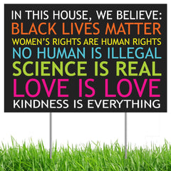 Front view of MEGA FORMAT Black Lives Matter Yard Sign 12" x 18"