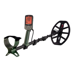 Front view of MINELAB X-Terra PRO metal detector in green