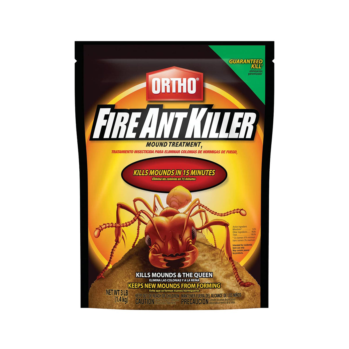 Front view of Ortho Fire Ant Killer Mound 3 lb granules