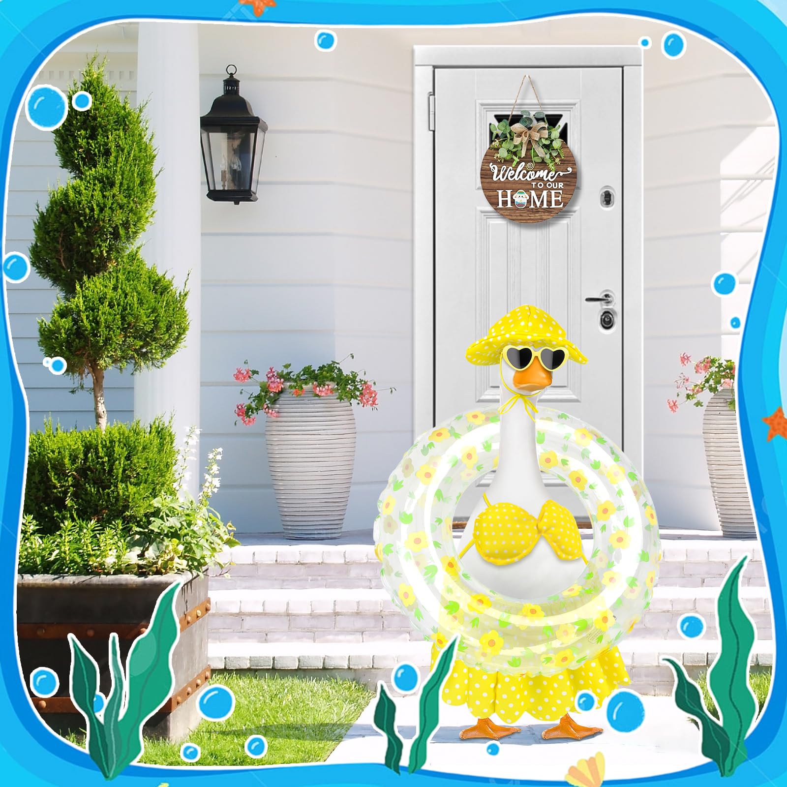 Front view of PaLuQiYa Hawaiian Goose with swim ring