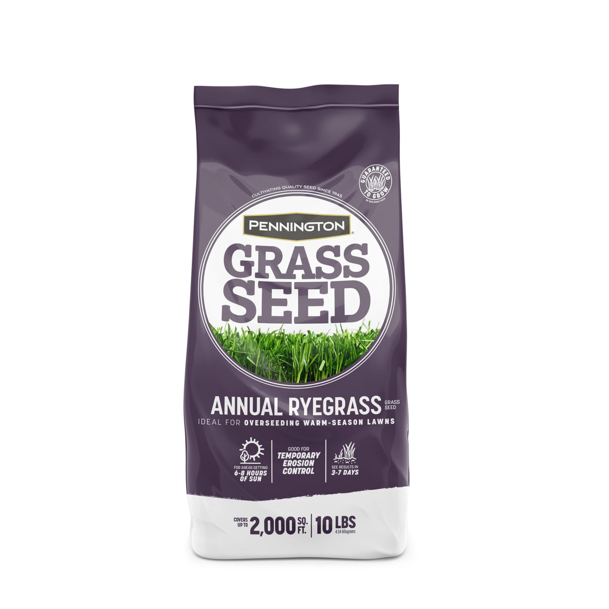 Front view of Pennington Annual Ryegrass Grass Seeds 10 lb bag