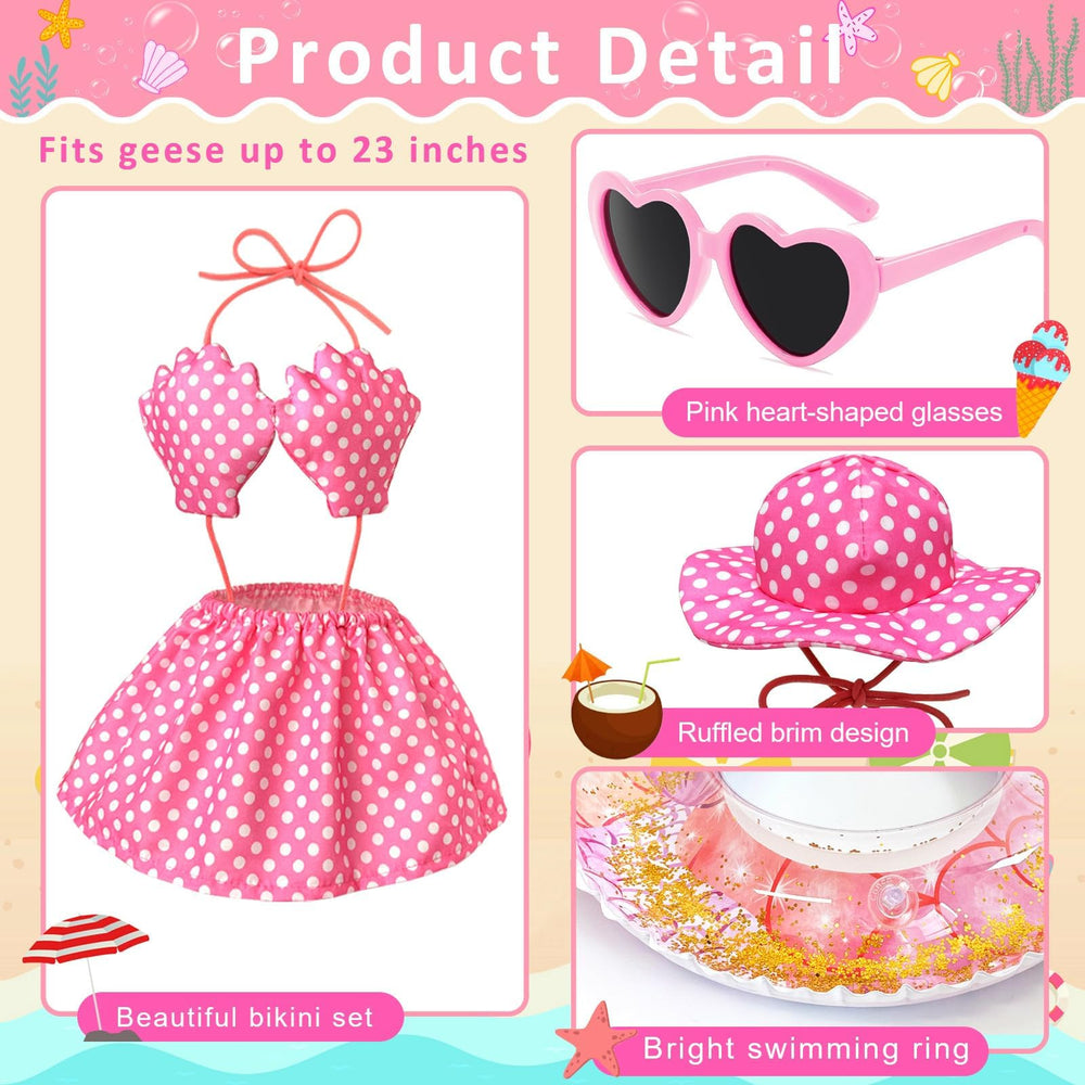 Front view of Pextian Hawaiian Goose Outfit with swim ring