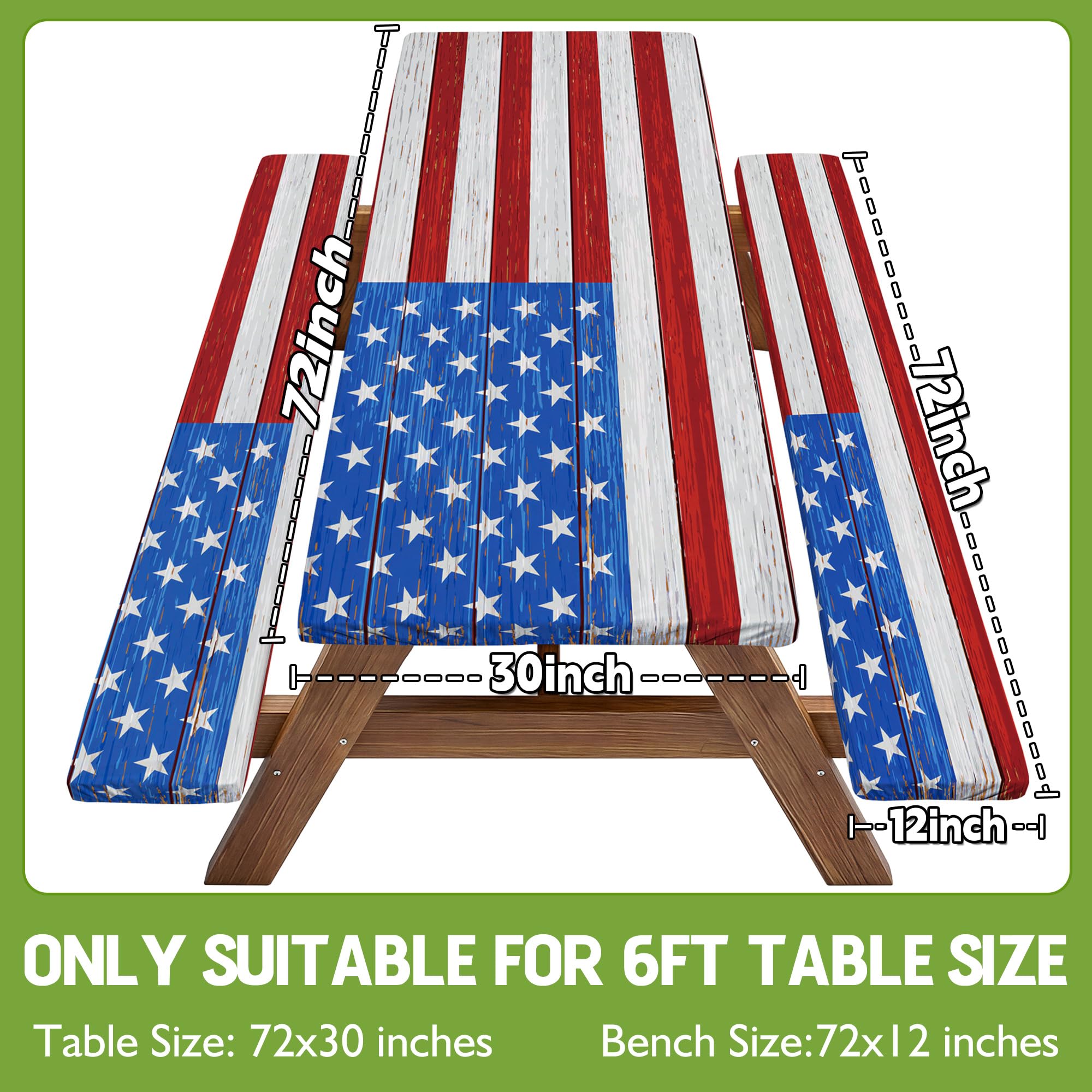 Front view of picnic table cover on a 72-inch table