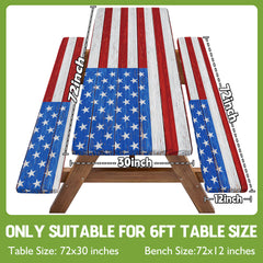 Front view of picnic table cover on a 72-inch table
