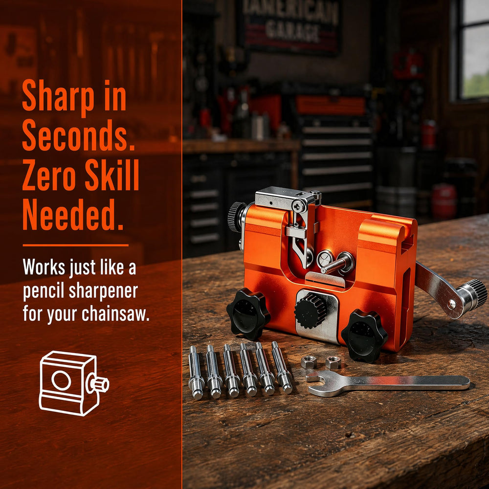 Front view of Razorwolf Pro Chainsaw Sharpener