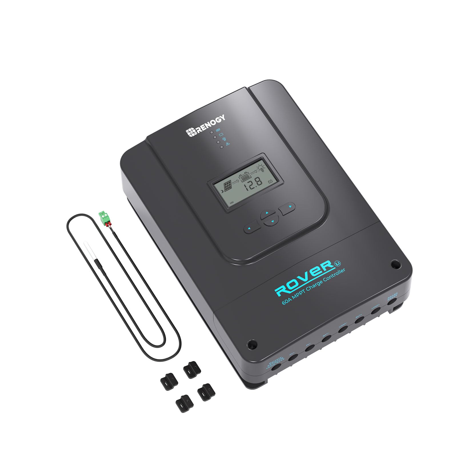 Front view of Renogy Rover 60A MPPT Solar Charge Controller