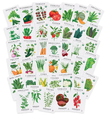 Front view of Sereniseed Organic Vegetable Seeds 40-Pack
