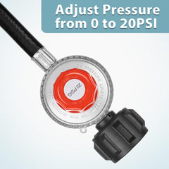 Front view of SHINESTAR Propane Regulator showing ergonomic red knob
