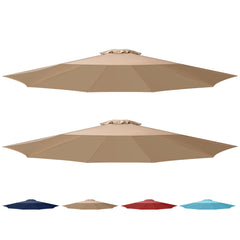 Front view of Simple Deluxe 9' Patio Umbrella Replacement Canopy, tan