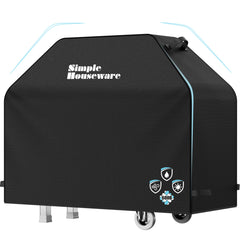 Front view of Simple Houseware 55 in. BBQ Gas Grill Cover in black