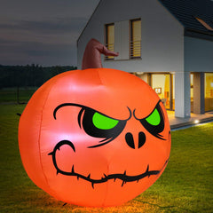 Front view of Sizonjoy 4FT Halloween inflatable pumpkin decoration
